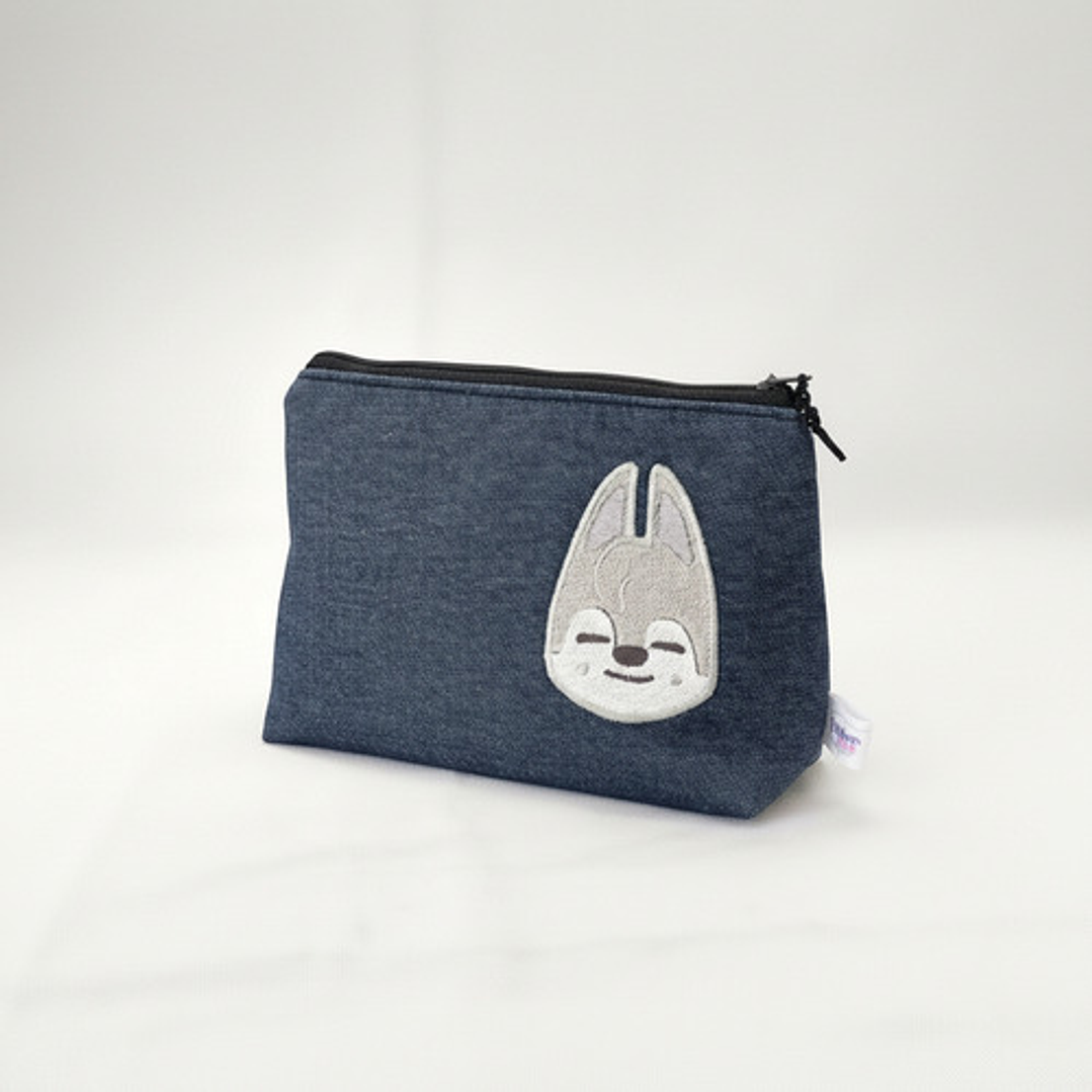 Estuche Bordado Skzoo - Wolfchan Azul Acero Jeans Bordado 4