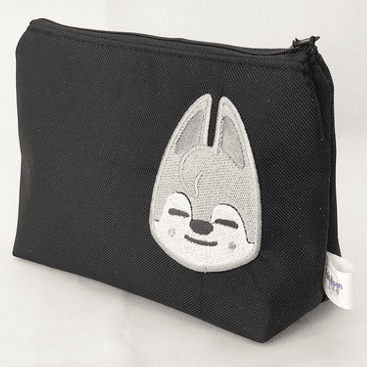 Estuche Bordado Skzoo - Wolfchan Negro Lona Bordada 1