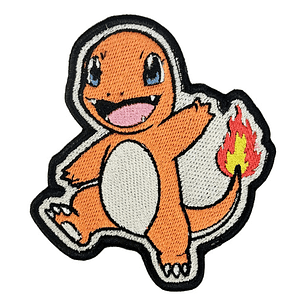 Parche Bordado Termoadhesivo Charmander (Inicial de Fuego) (Pokémon Fan Art)