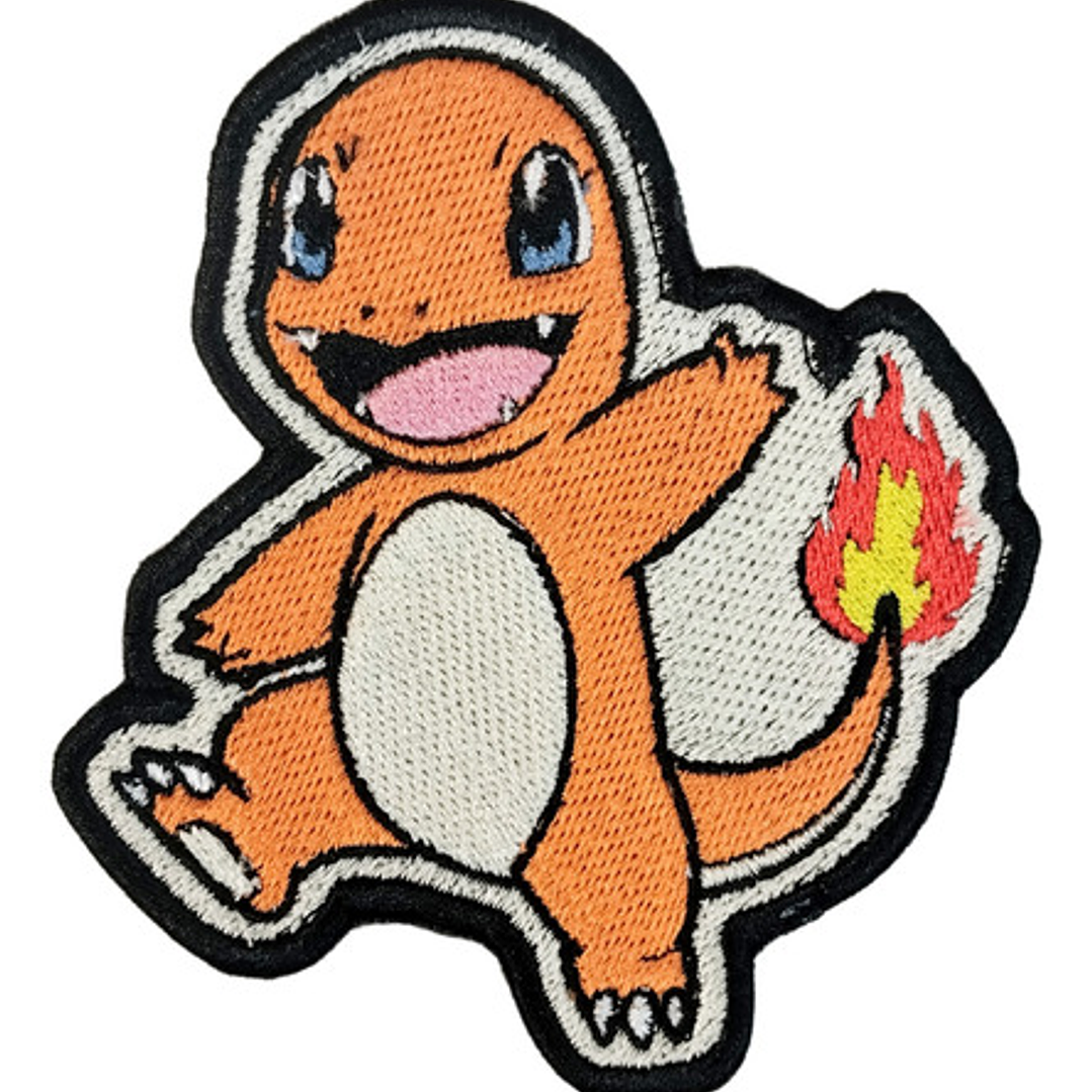 Parche Bordado Termoadhesivo Charmander (Inicial de Fuego) (Pokémon Fan Art) 1