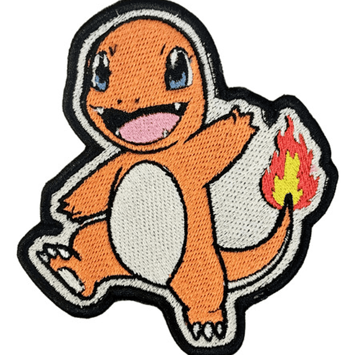 Parche Bordado Termoadhesivo Charmander (Inicial de Fuego) (Pokémon Fan Art) 1