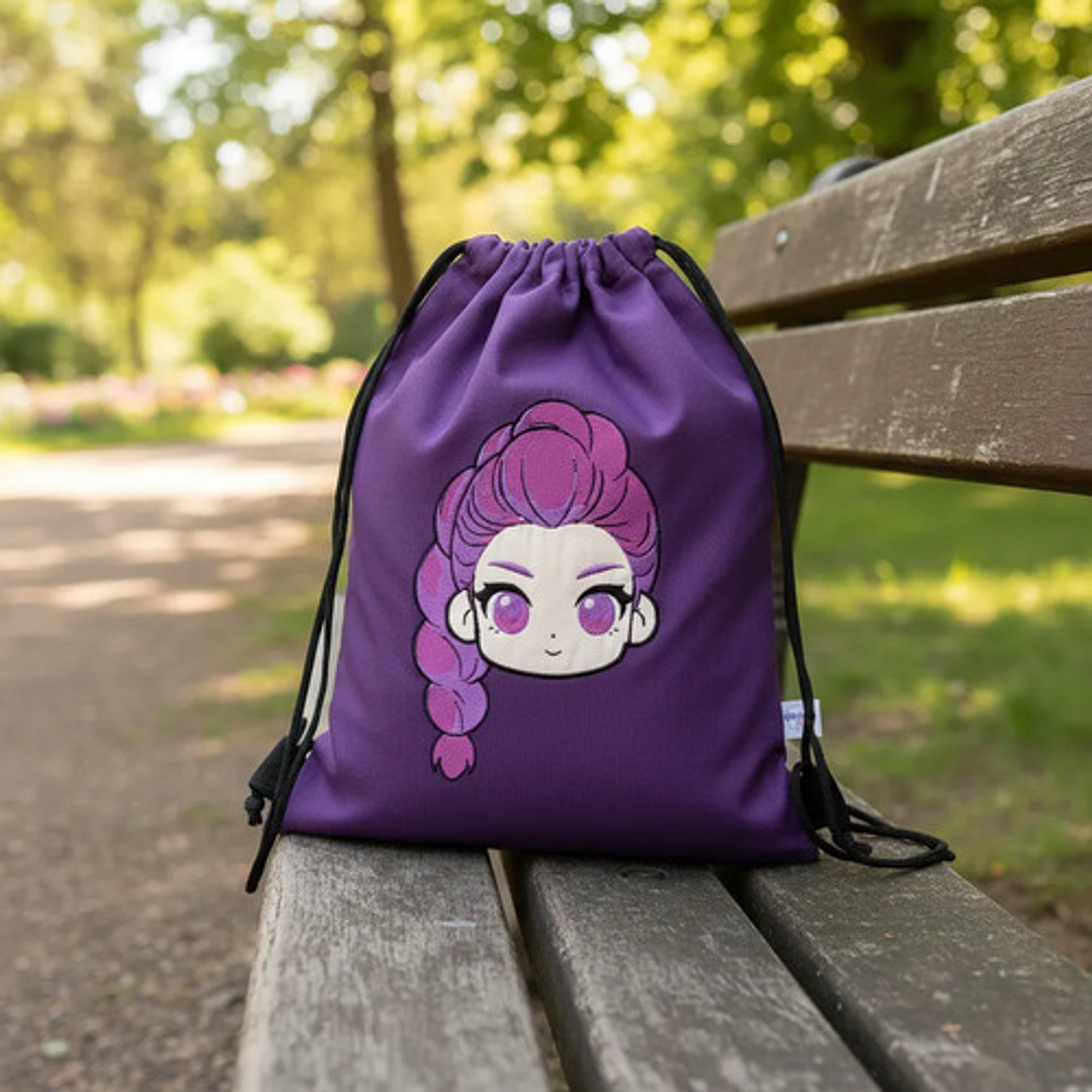 Bolso/morral Rumi De Huntrix Bordado Lona Anti-fluidos 6