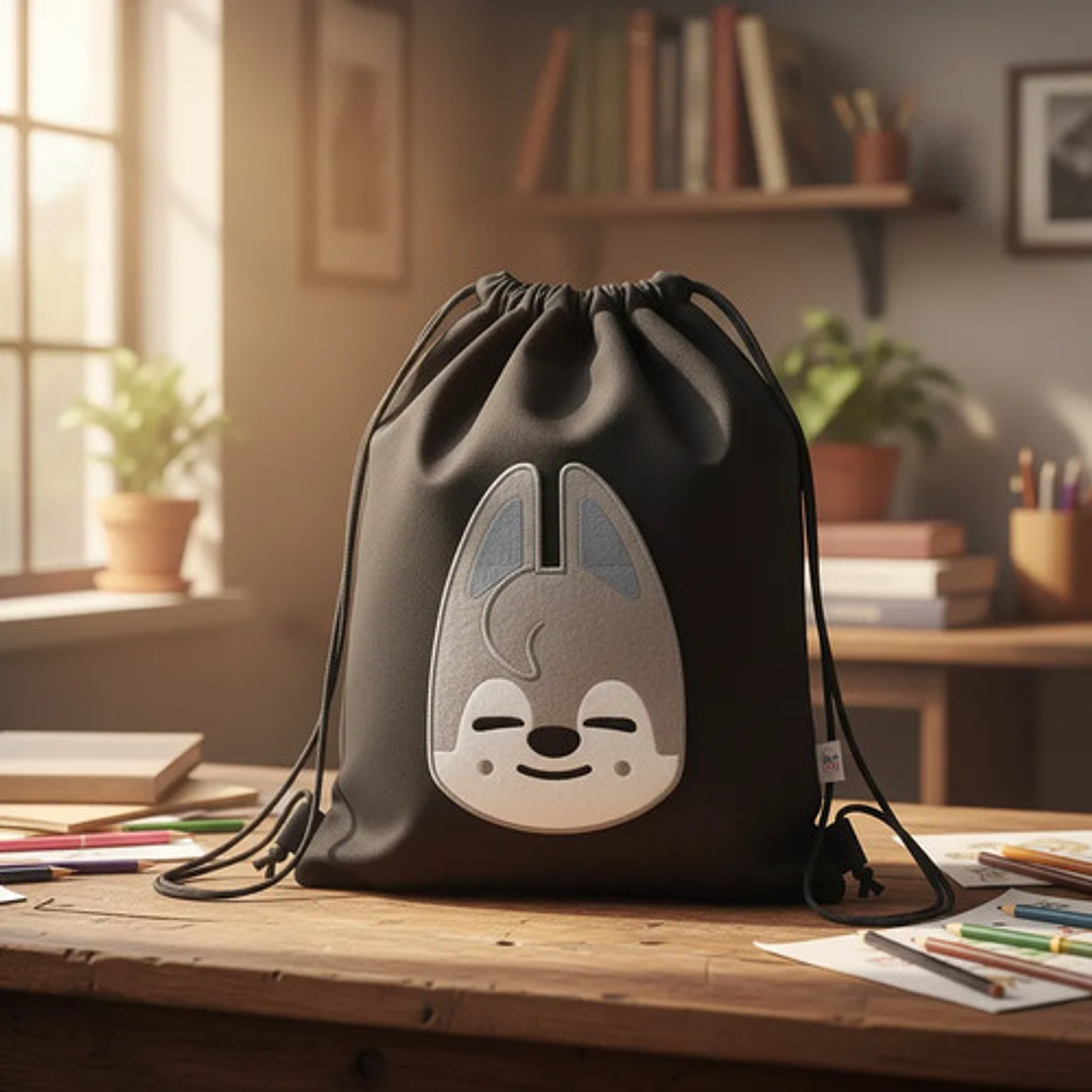 Bolso/morral K-pop Stray Kids Wolfchan Bordado Lona 3