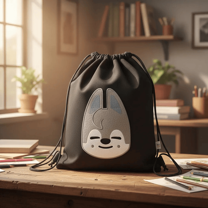 Bolso/morral K-pop Stray Kids Wolfchan Bordado Lona 3