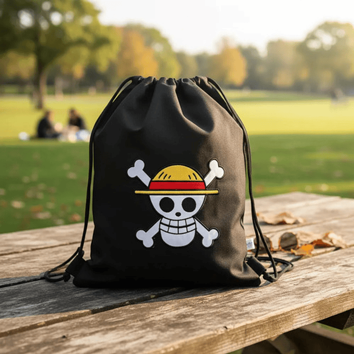 Bolso/morral Anime One Piece Jolly Roger Bordado Lona 3