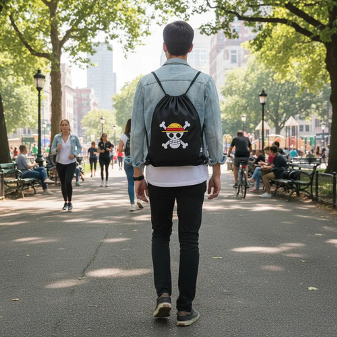 Bolso/morral Anime One Piece Jolly Roger Bordado Lona 5