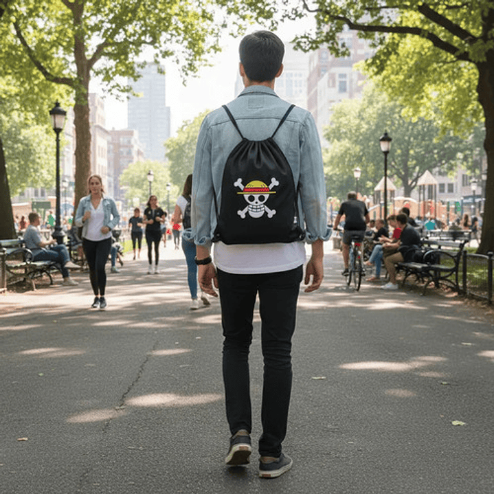 Bolso/morral Anime One Piece Jolly Roger Bordado Lona 5