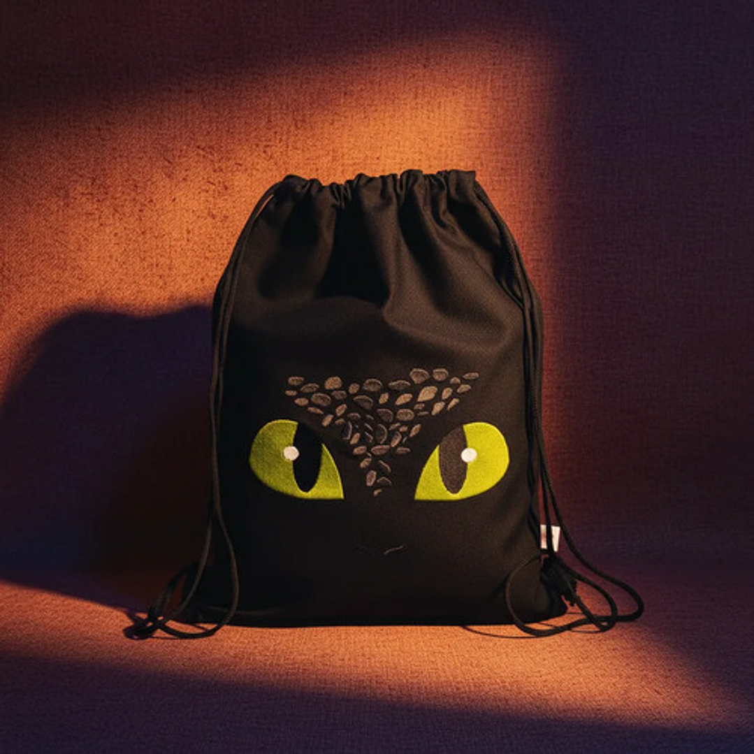 Bolso/morral Chimuelo Toothless Bordado Lona 5