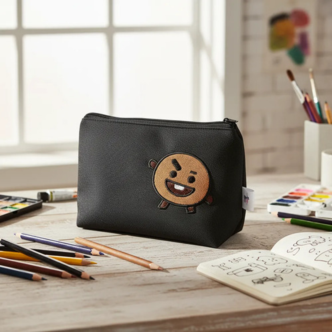 Estuche K-pop Bt21 Shooky Bordado Lona Anti-fluido 3