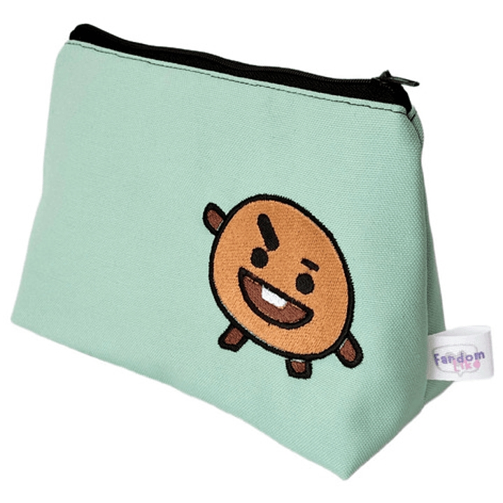 Estuche K-pop Bt21  Shooky  Bordado Lona Anti-fluido Verde Lima 2