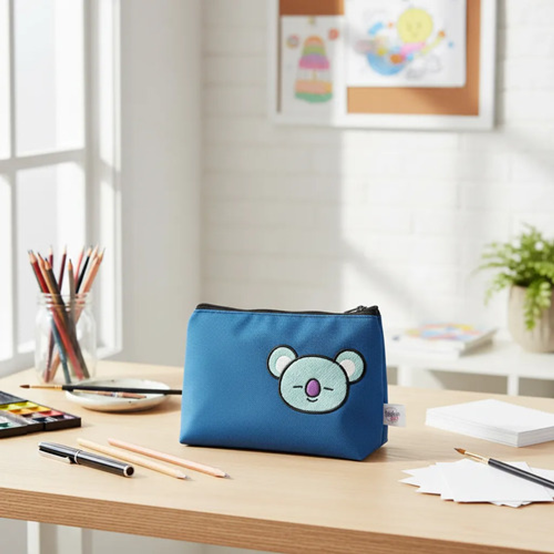 Estuche K-pop Bt21  Koya  Bordado Lona Azul 3
