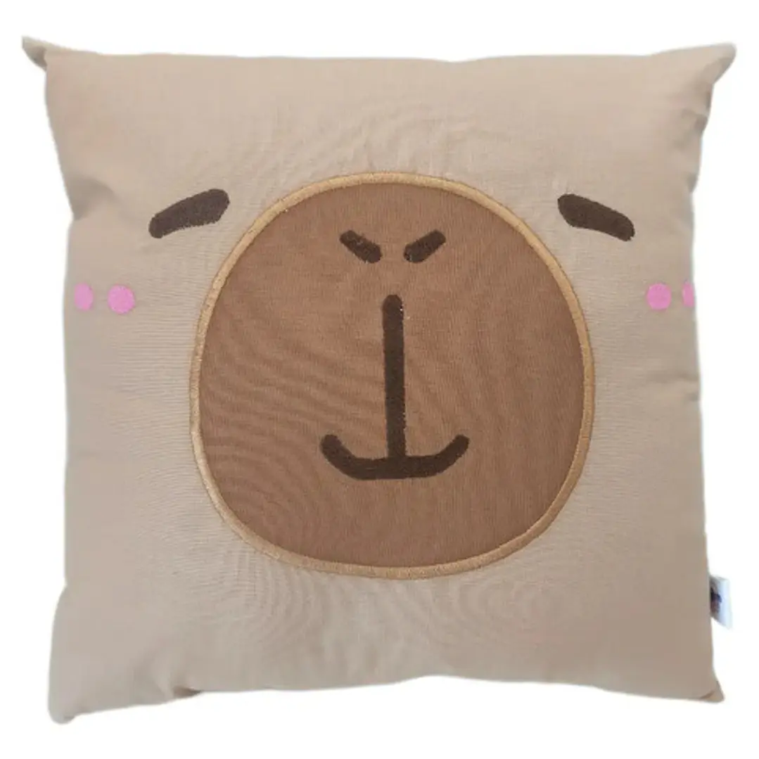 Cojín Bordado Capibara Carpincho Kawaii Varios Colores 1