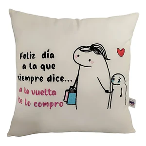 Regalo Día De La Madre . Cojín Bordado Reversible Super Mamá