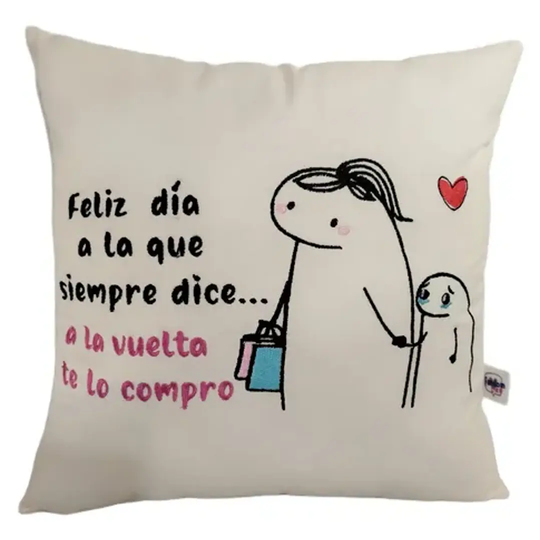 Regalo Día De La Madre . Cojín Bordado Reversible Super Mamá 1