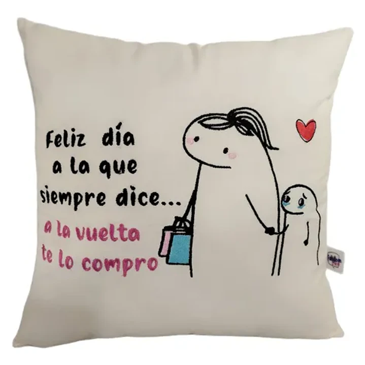 Regalo Día De La Madre . Cojín Bordado Reversible Super Mamá 1