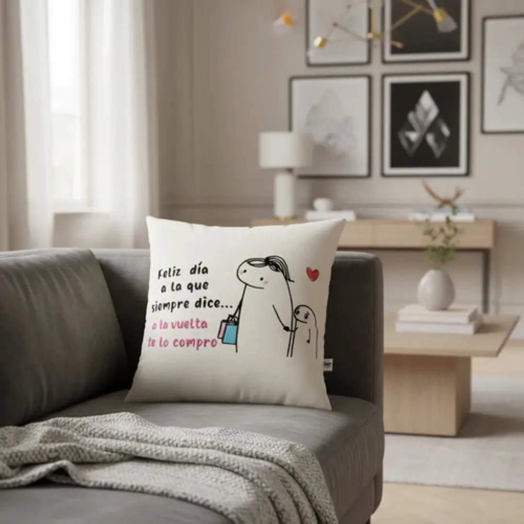 Regalo Día De La Madre . Cojín Bordado Reversible Super Mamá 4