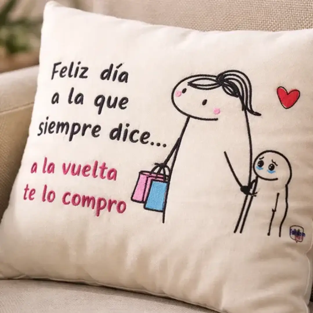 Regalo Día De La Madre . Cojín Bordado Reversible Super Mamá 6