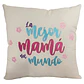 Regalo Día De La Madre  Cojín Bordado Reversible Super Mamá - Miniatura 2