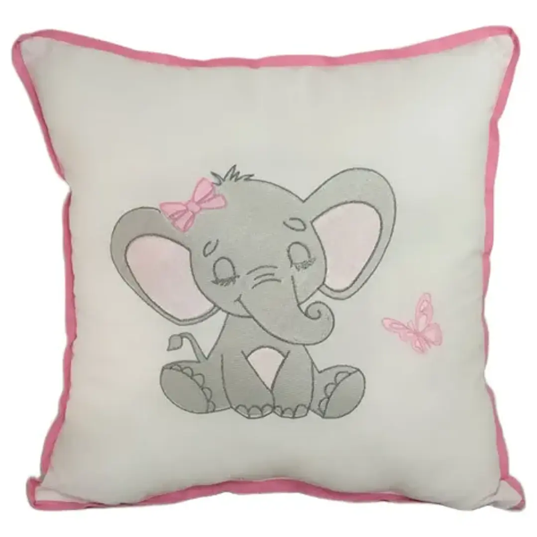 Cojín Bebé Bordado Hipoalergénico 30x30 | Elefante Mariposa1 1