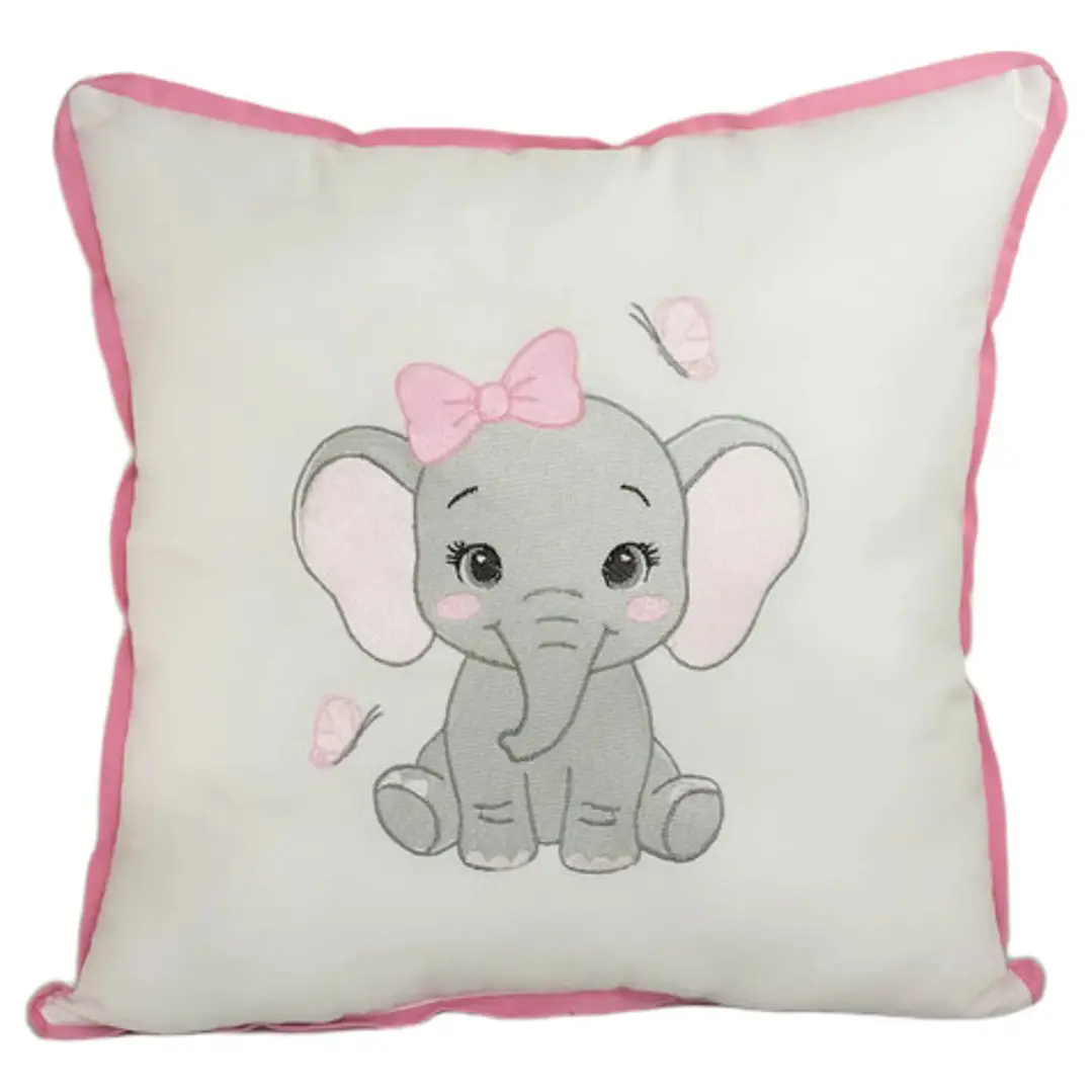 Cojín Bebé Bordado Hipoalergénico 30x30 | Elefante Mariposa2 1