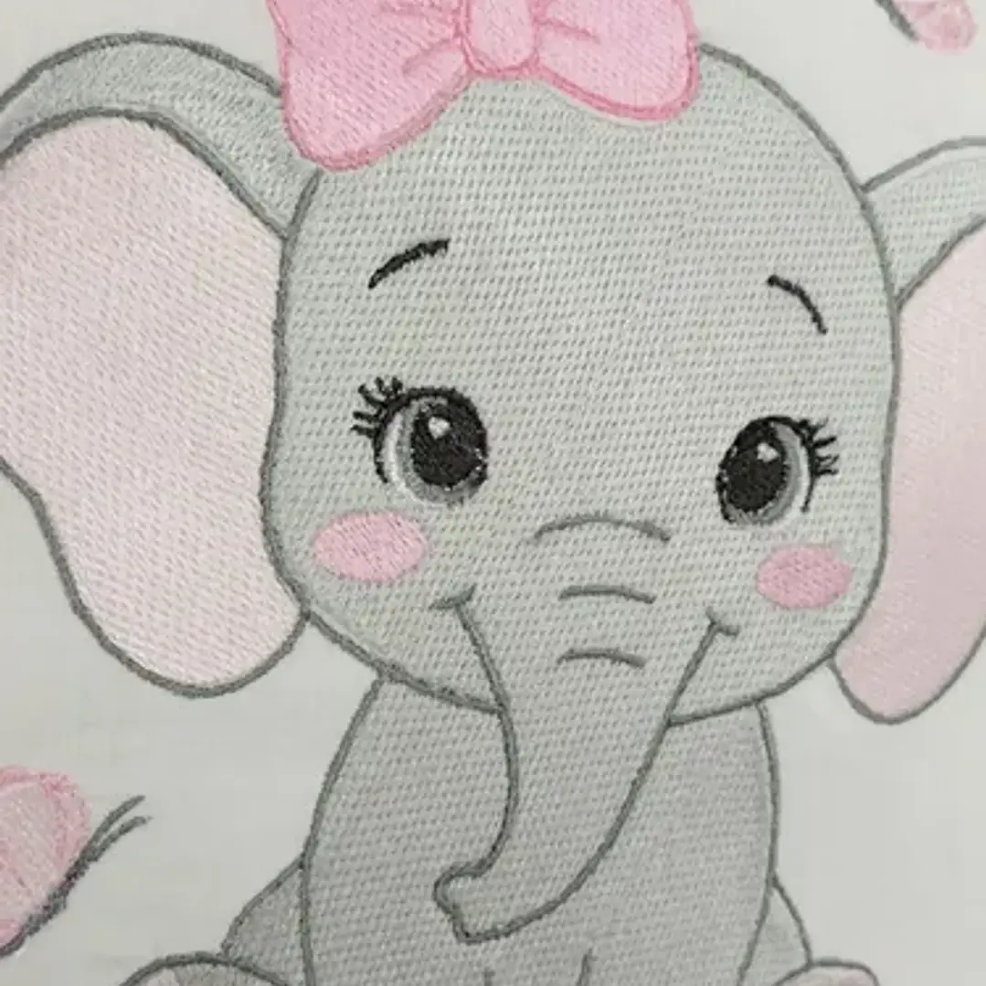 Cojín Bebé Bordado Hipoalergénico 30x30 | Elefante Mariposa2 2
