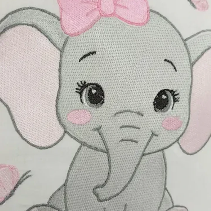 Cojín Bebé Bordado Hipoalergénico 30x30 | Elefante Mariposa2 2