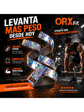 Straps ORX Psicodelic Cuero | Más Agarre para Levantar Más Peso
