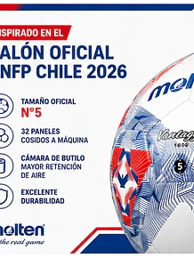 Balón Fútbol Molten Vantaggio 1000 N°5 ANFP Chile 2026