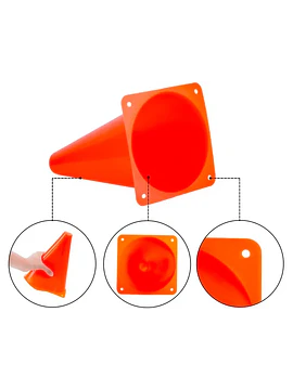 Cono Deportivo 23 cm | 9 Pulgadas para Agilidad y Entrenamiento - ROJO