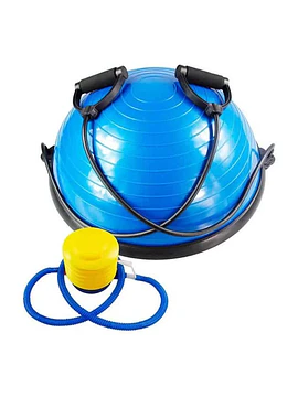 Balón Bosu 60 cm con Bandas Elásticas para Equilibrio y Entrenamiento Funcional