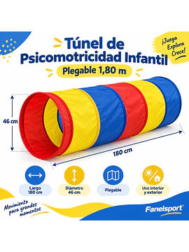 Túnel de Psicomotricidad Infantil Plegable 1,80 m