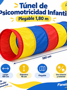 Túnel de Psicomotricidad Infantil Plegable 1,80 m