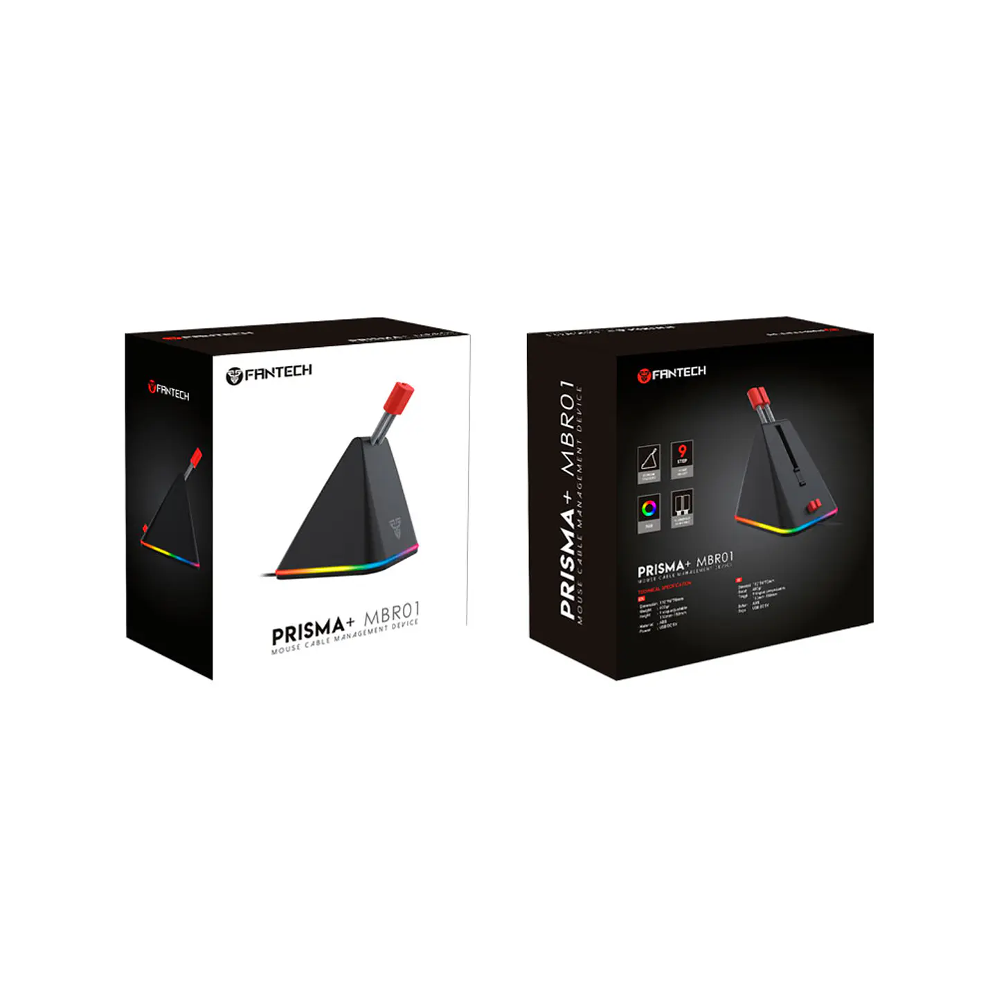 MBR01s PRISMA+ Black Bungee RGB Soporte de Cable Mouse 4