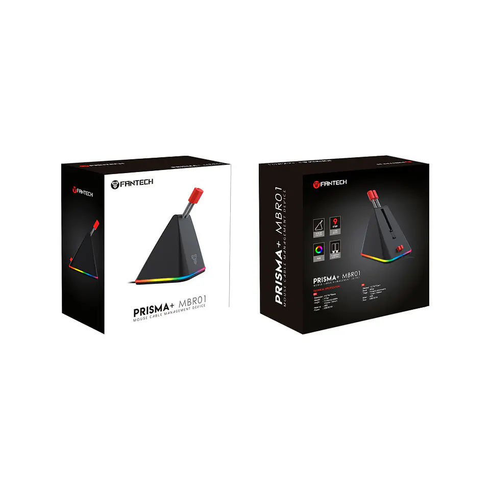 MBR01s PRISMA+ Black Bungee RGB Soporte de Cable Mouse 4