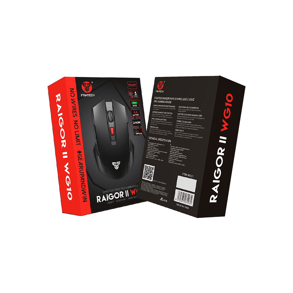 WG10 RAIGOR II Red Mouse Inalámbrico 2.000 DPI 3