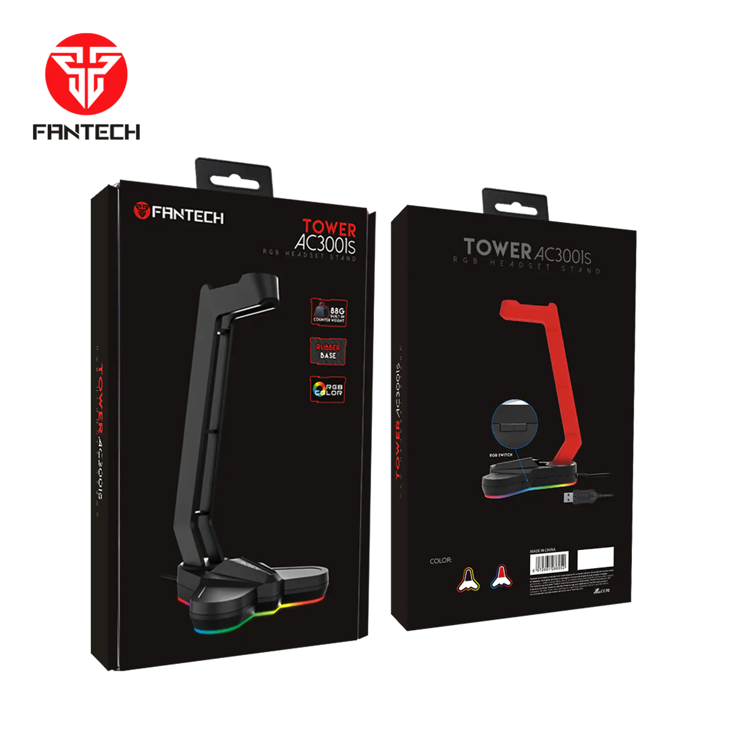 AC3001s TOWER Red Soporte de Audífonos RGB 2