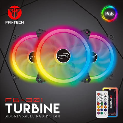 FB-301 TURBINE Black Kit Ventiladores con Control RGB