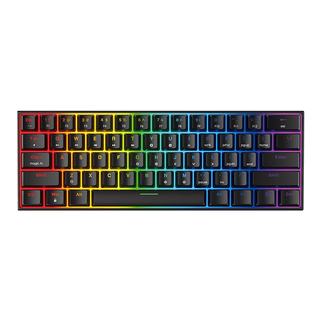 Teclado mecánico 60% MAXFIT61 MK857 RGB Black Edition