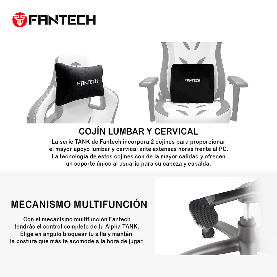 GC283 ALPHA TANK Black/Orange Silla Gamer Ergonómica 4