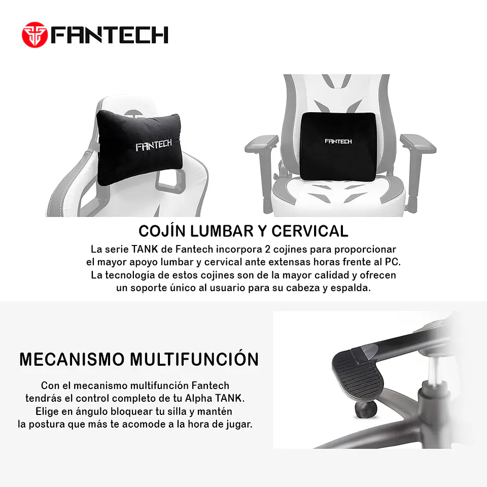 GC283 ALPHA TANK Red Silla Gamer Ergonómica 4