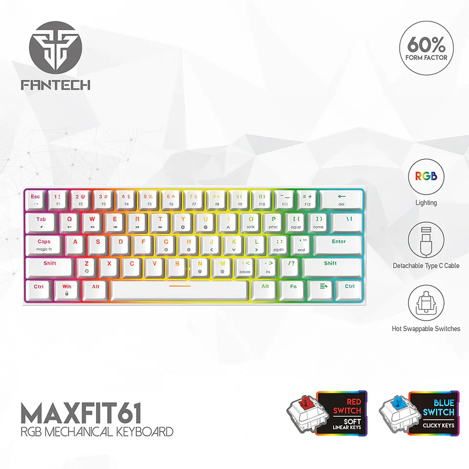 MK857 MAXFIT61 Space Teclado Mecánico 60% Layout USA 2