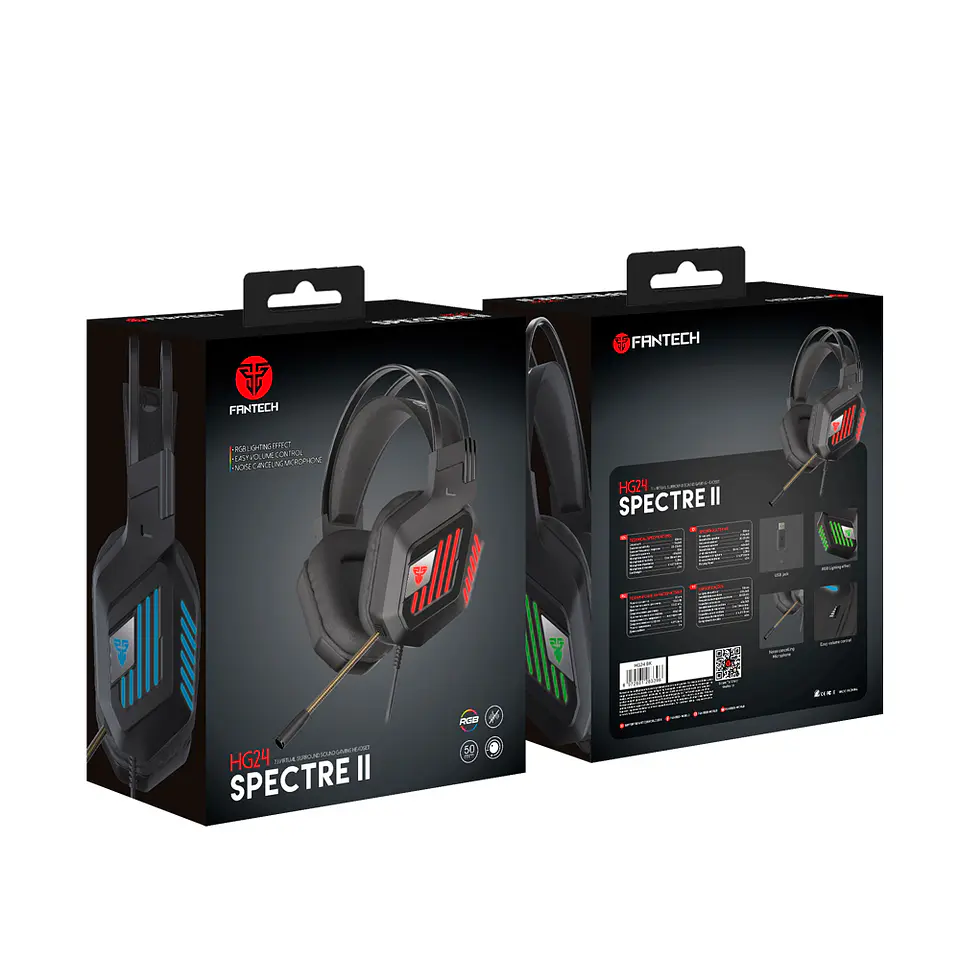 HG24 SPECTRE II Black Audífonos USB 7.1 Virtual 8