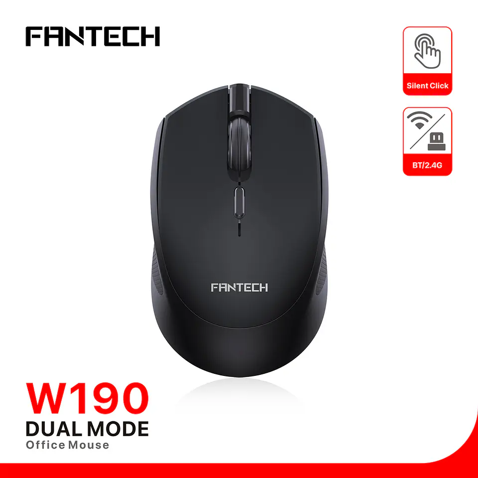 W190 Black Mouse Inalámbrico Bluetooth Oficina 2