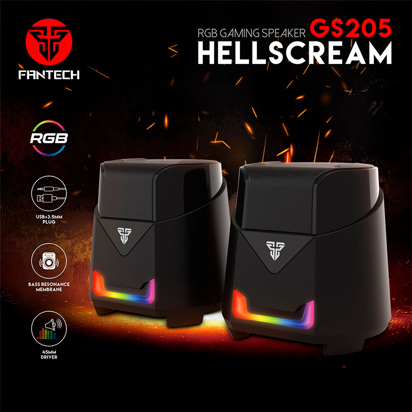 GS205 HELLSCREAM Black Parlantes PC 7