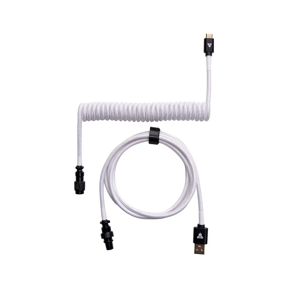 AC701 White Cable Rizado USB C a USB A 1