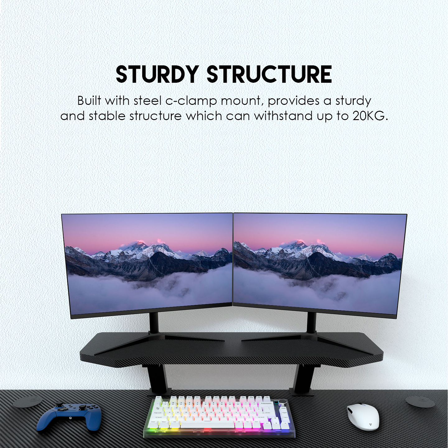 ACGD171 Black Soporte Monitores Escritorio 5