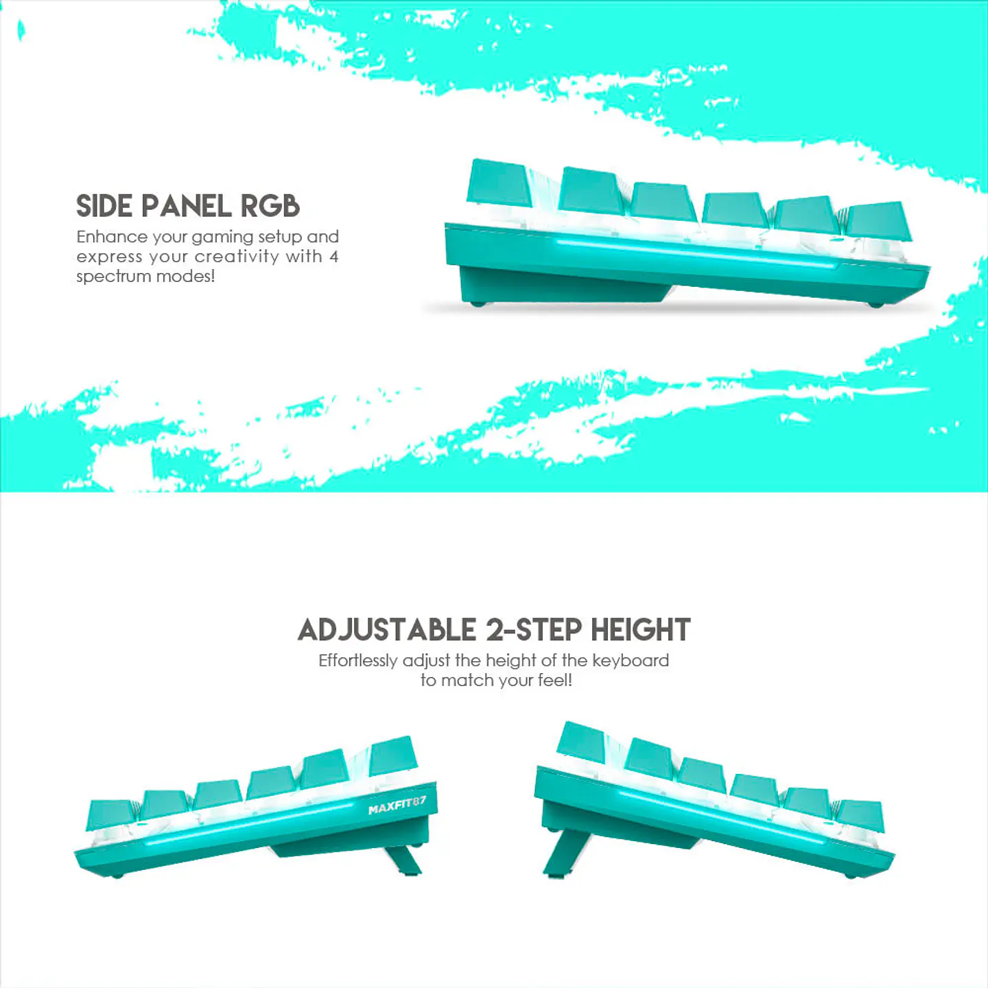 MK856 MAXFIT87 Mint Teclado Mecánico 80% Layout Español 10