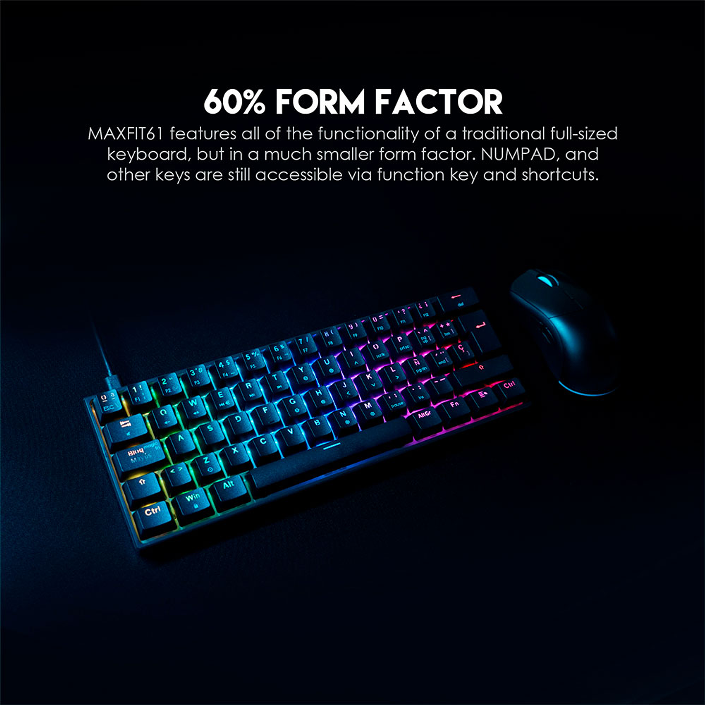 MK857 MAXFIT61 Space Teclado Mecánico 60% Layout Español 6