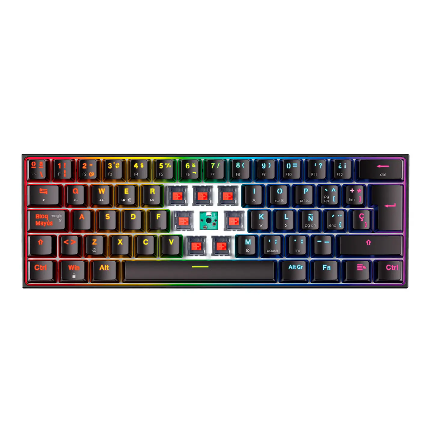 MK857 MAXFIT61 Black Teclado Mecánico 60% Layout Español 3