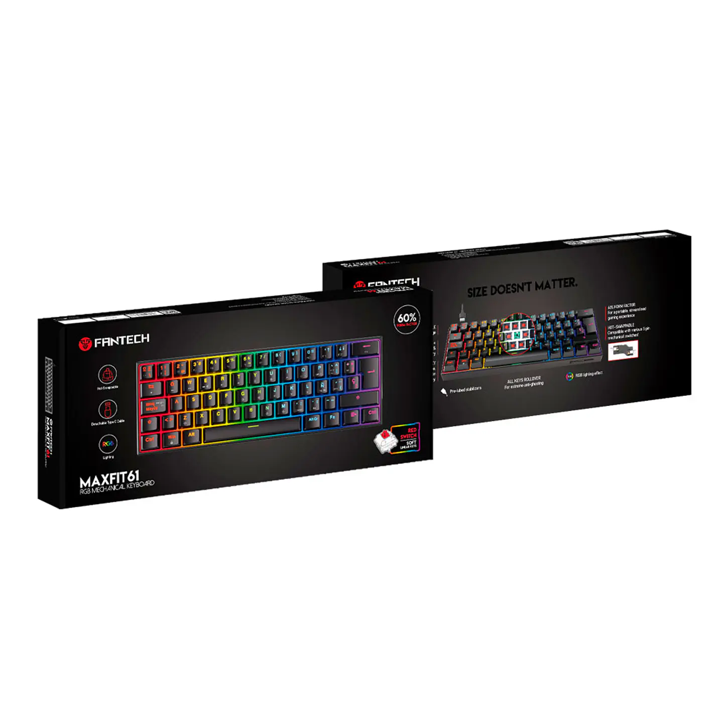 MK857 MAXFIT61 Black Teclado Mecánico 60% Layout Español 11